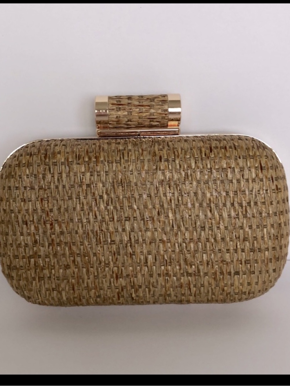 Vintage woven straw Tan Clutch